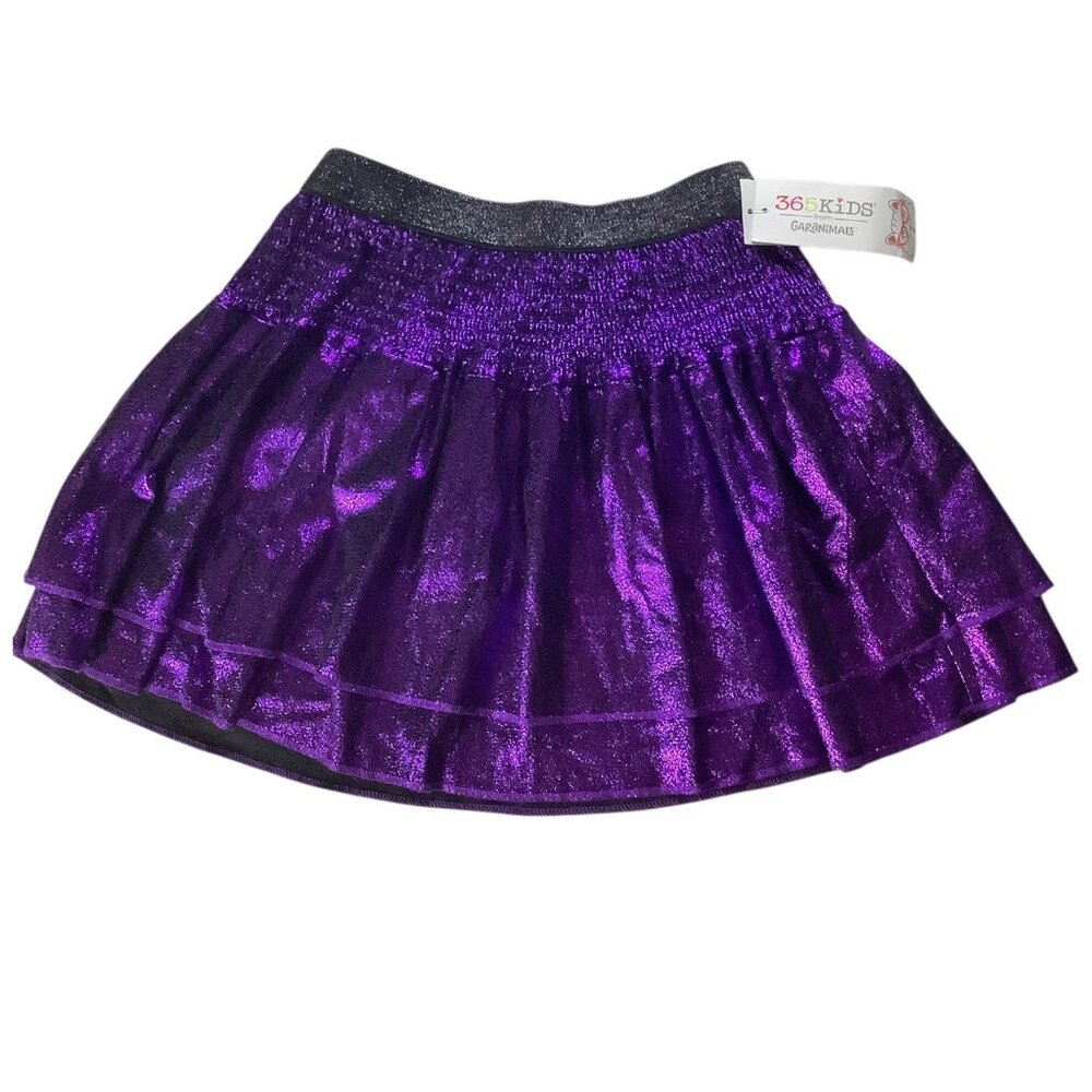 Garanimals Foil‎ Tiered Skirt Girls Size 8 Metallic Purple Elastic Waistband